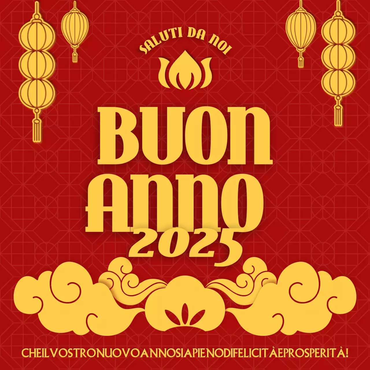 biglietto d'auguri tradizionale rosso per il nuovo anno