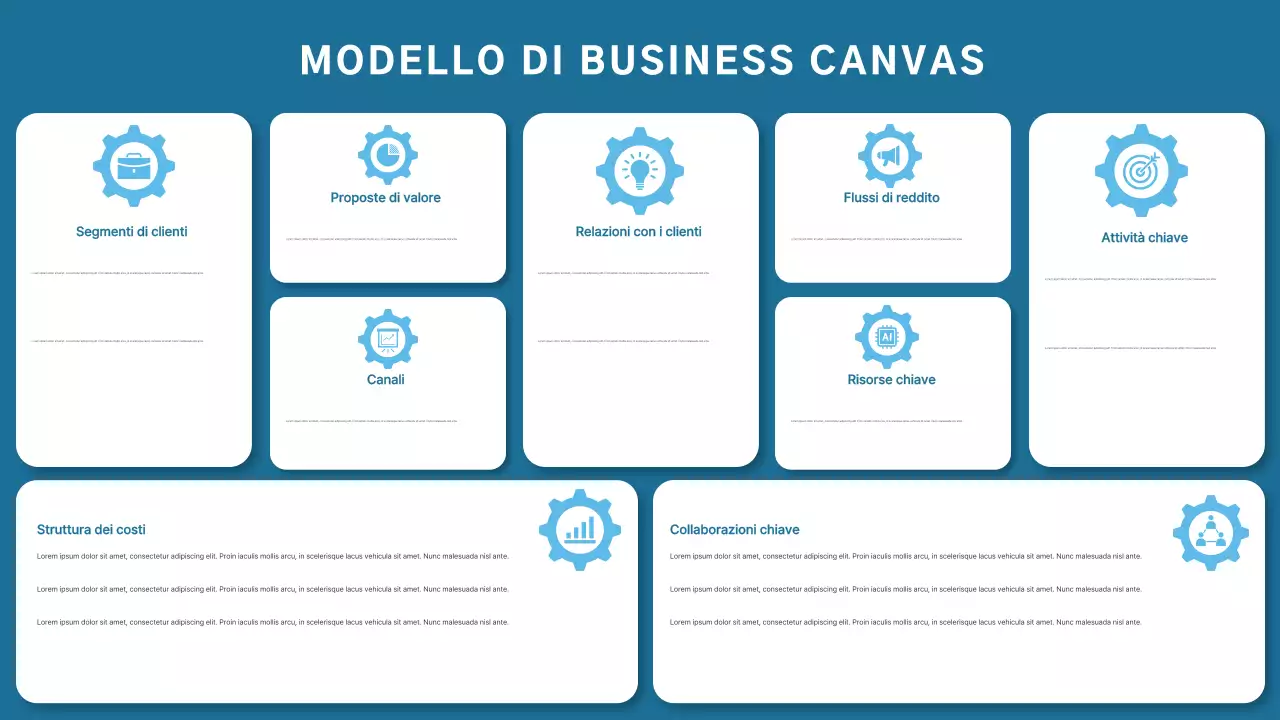 layout del business plan blu moderno