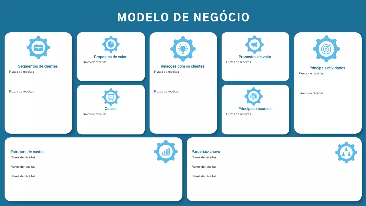 layout do plano de negócios moderno azul