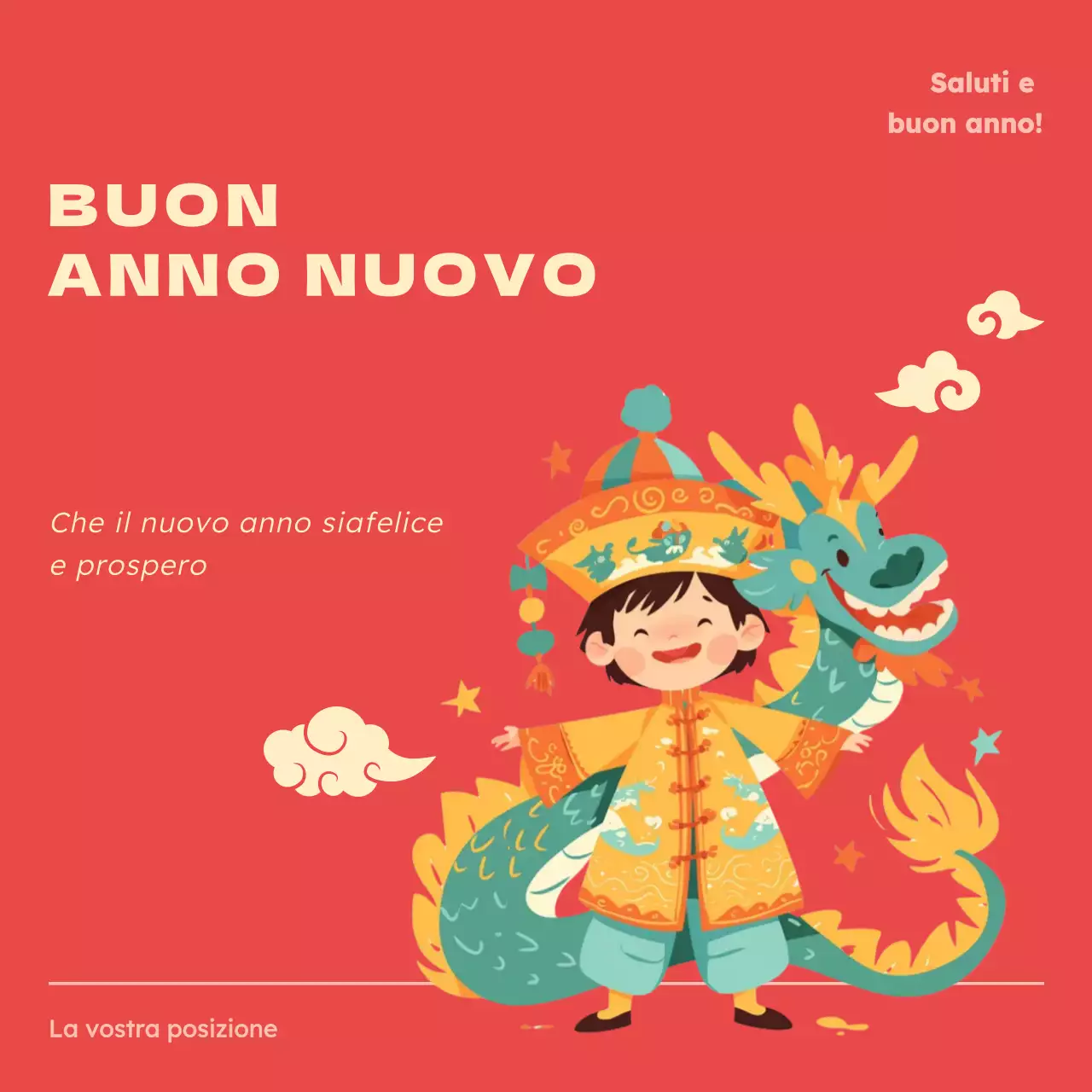 biglietto di capodanno culturale rosso