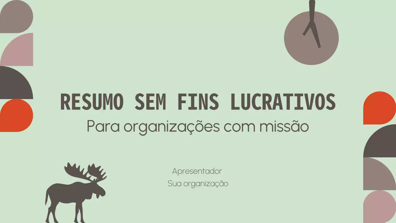 Apresentação minimalista da organização sem fins lucrativos de proteção da vida selvagem