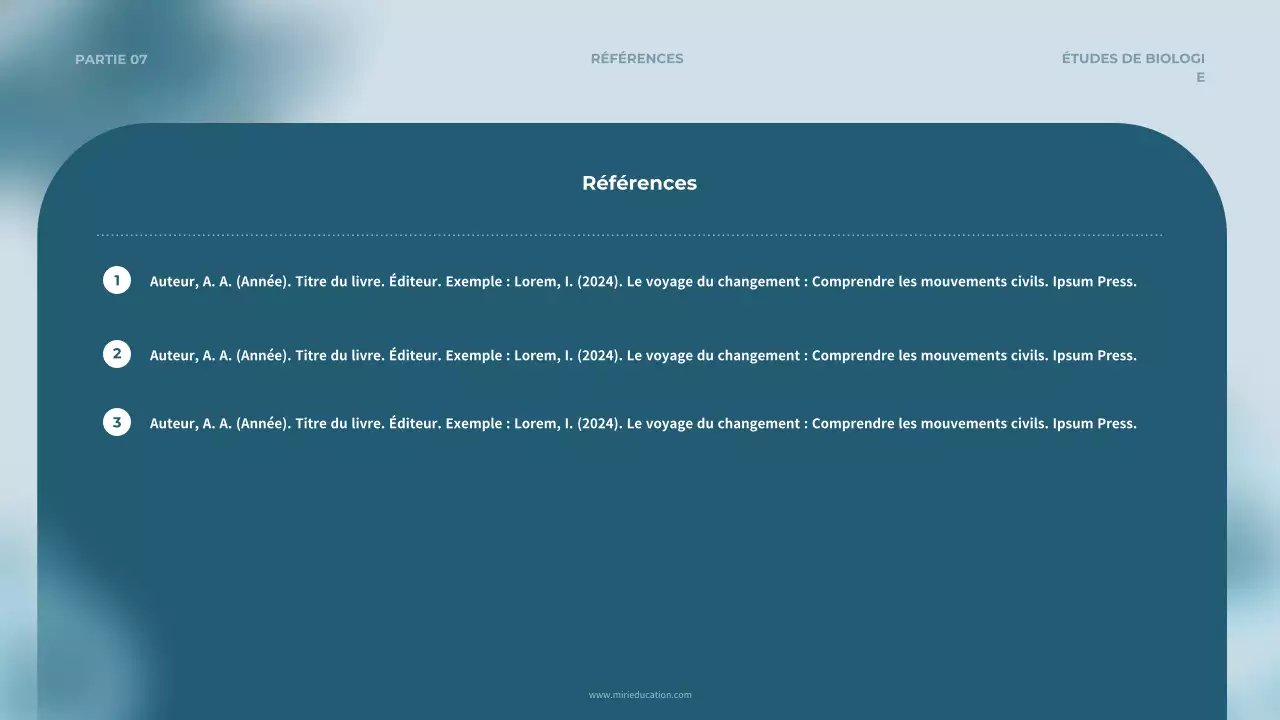 certificat de cours de biologie moderne sarcelle