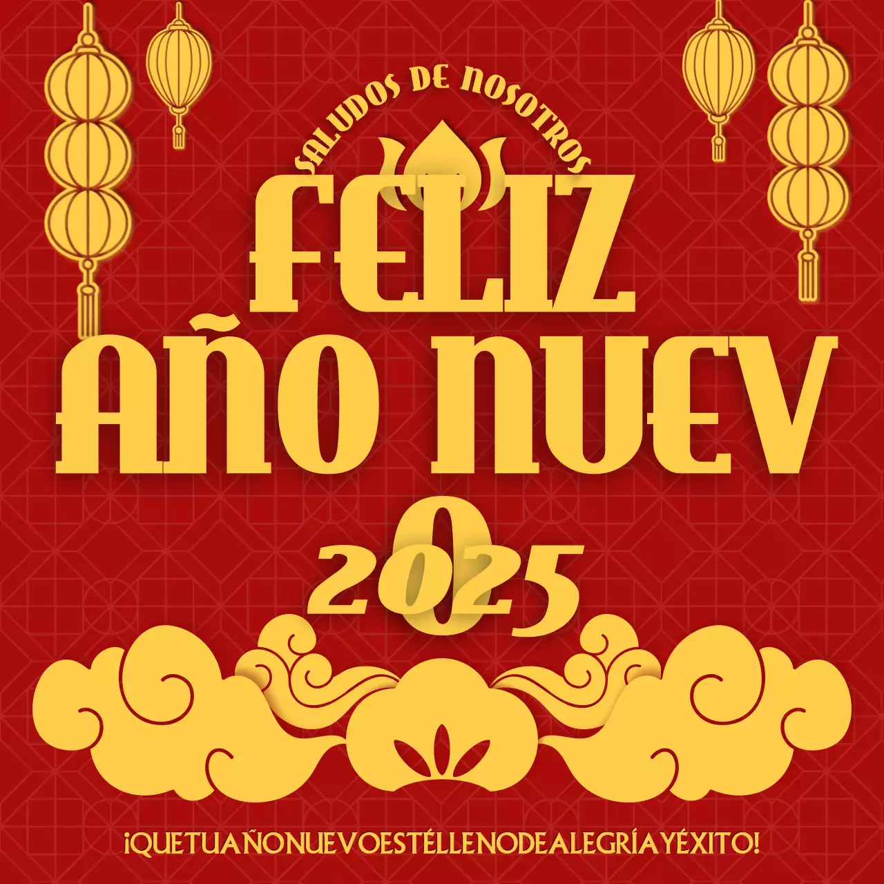 tarjeta roja tradicional de felicitación de año nuevo