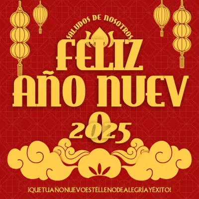 tarjeta roja tradicional de felicitación de año nuevo