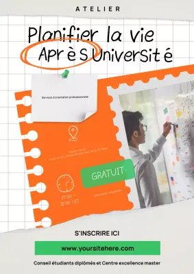 invitation à l'atelier carrière moderne orange