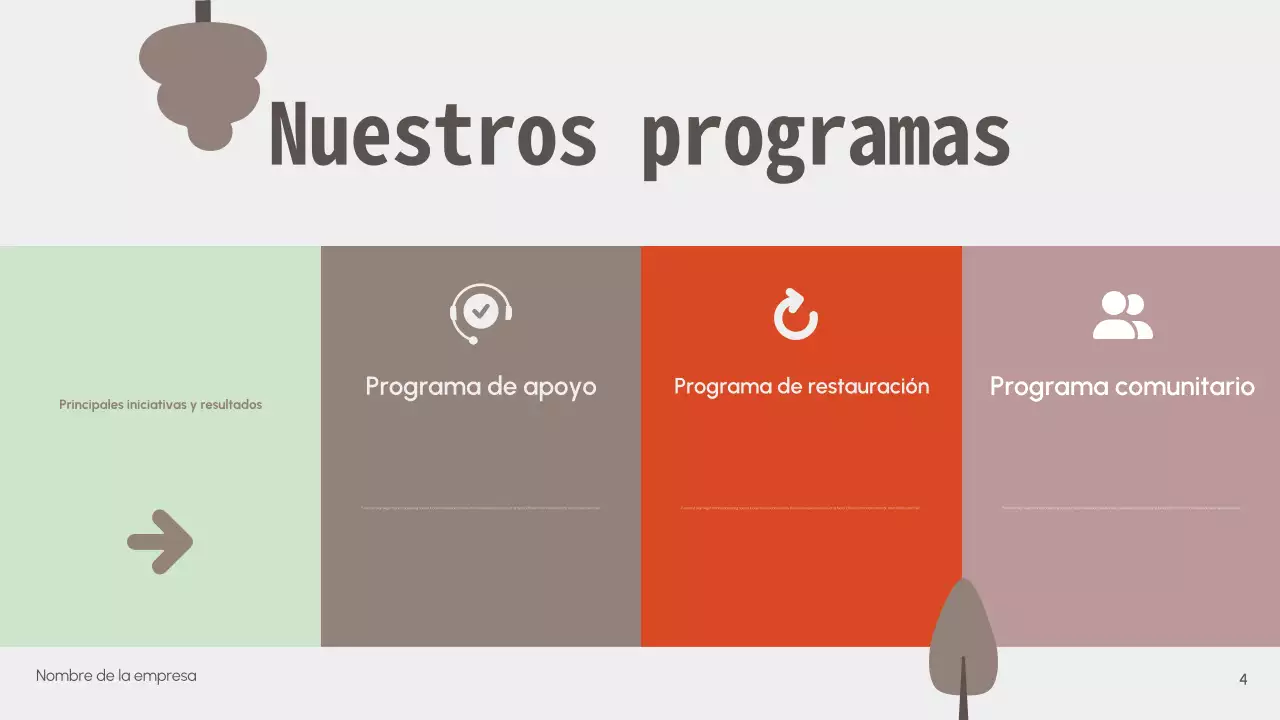 Presentación minimalista de una organización sin ánimo de lucro para la protección de la naturaleza