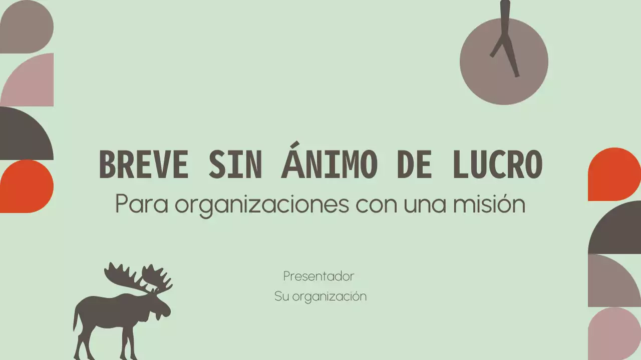Presentación minimalista de una organización sin ánimo de lucro para la protección de la naturaleza