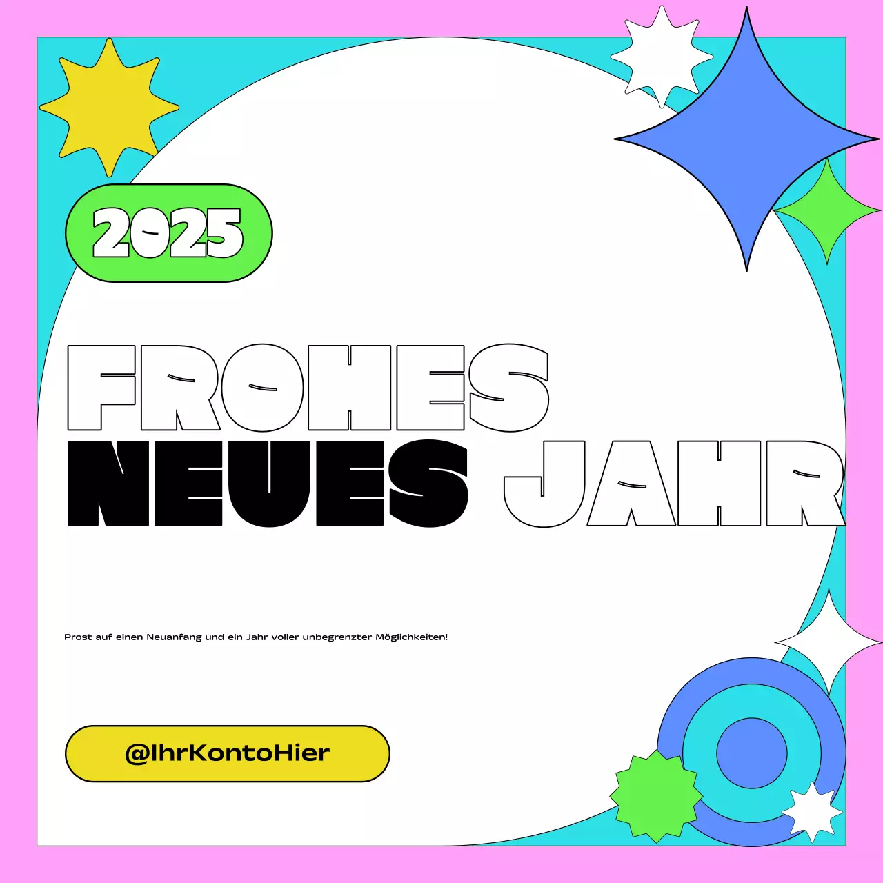 bunte fette Neujahrskarte