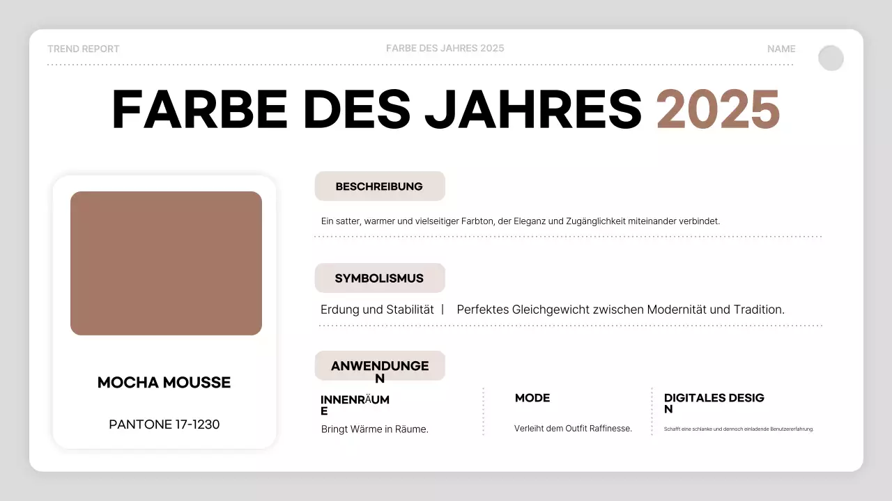 Braun moderne Farbe Bericht