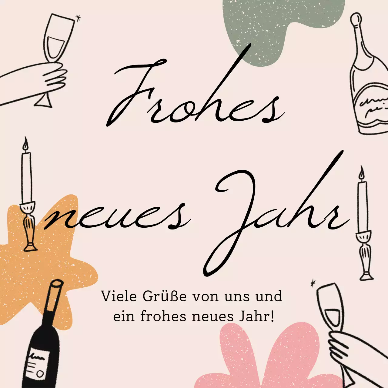 beige elegante Neujahrskarte