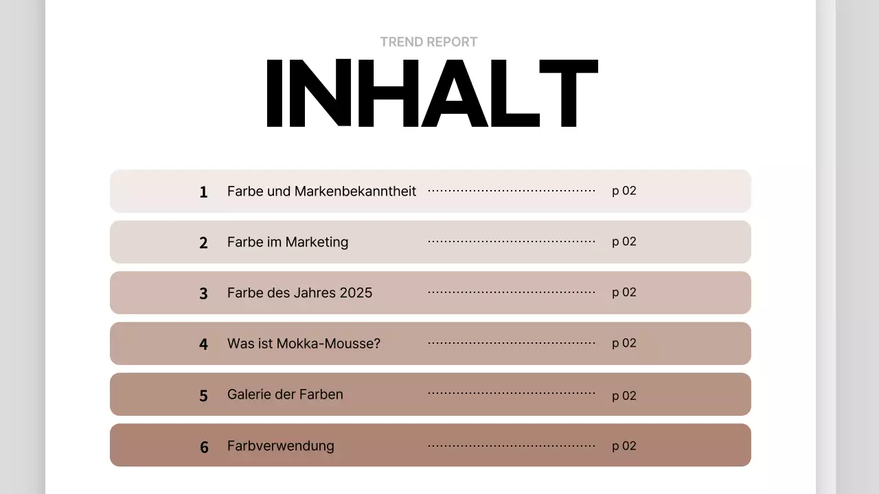 Braun moderne Farbe Bericht