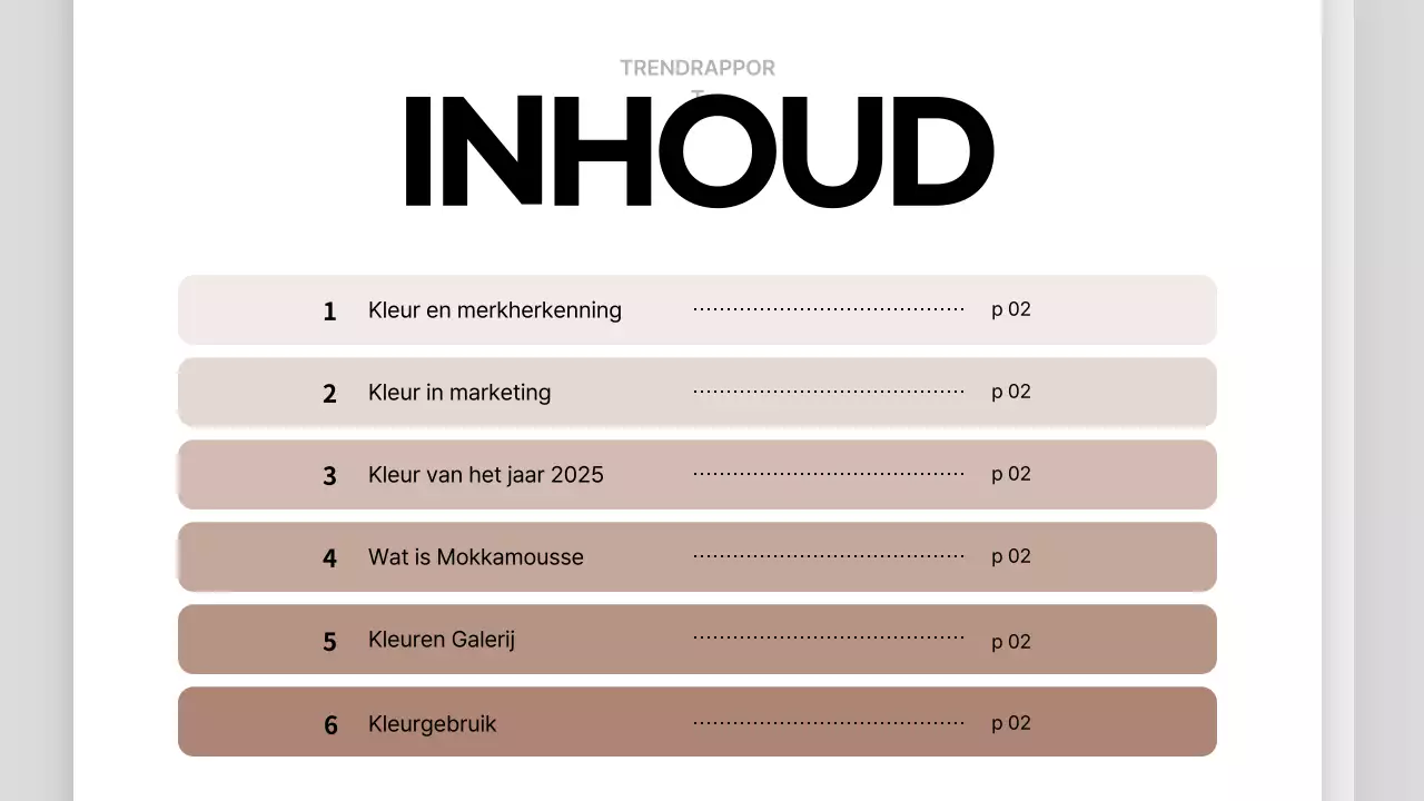 bruin modern kleurrapport