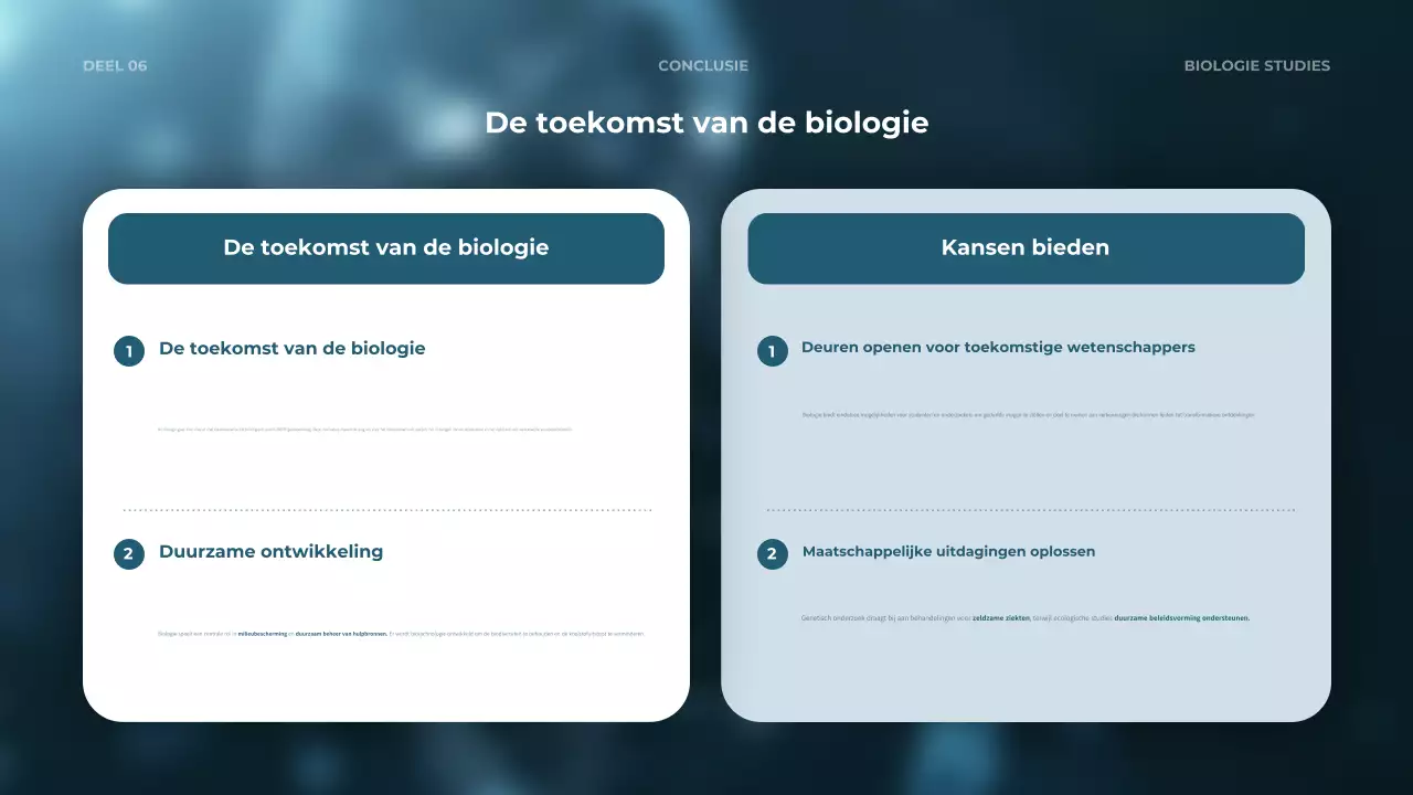 teal moderne biologie cursus certificaat