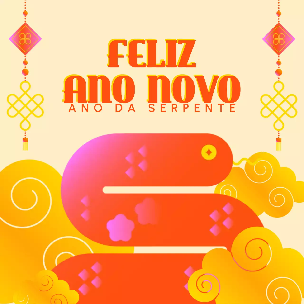 Cartaz tradicional de Ano Novo