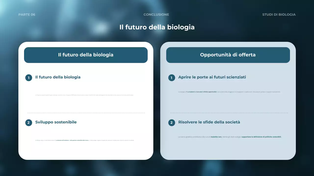certificato del corso di biologia moderna teal
