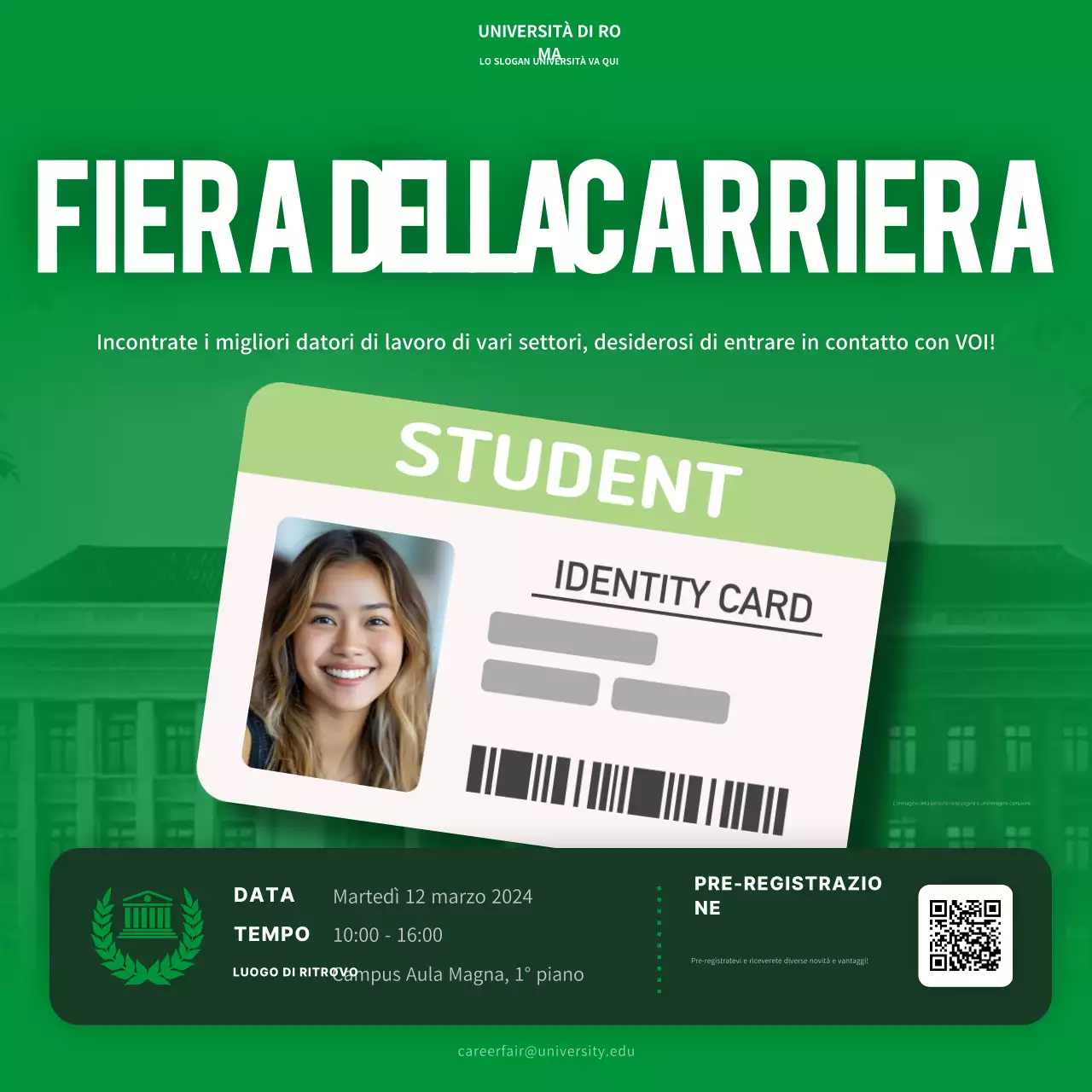 evento di carriera verde moderno