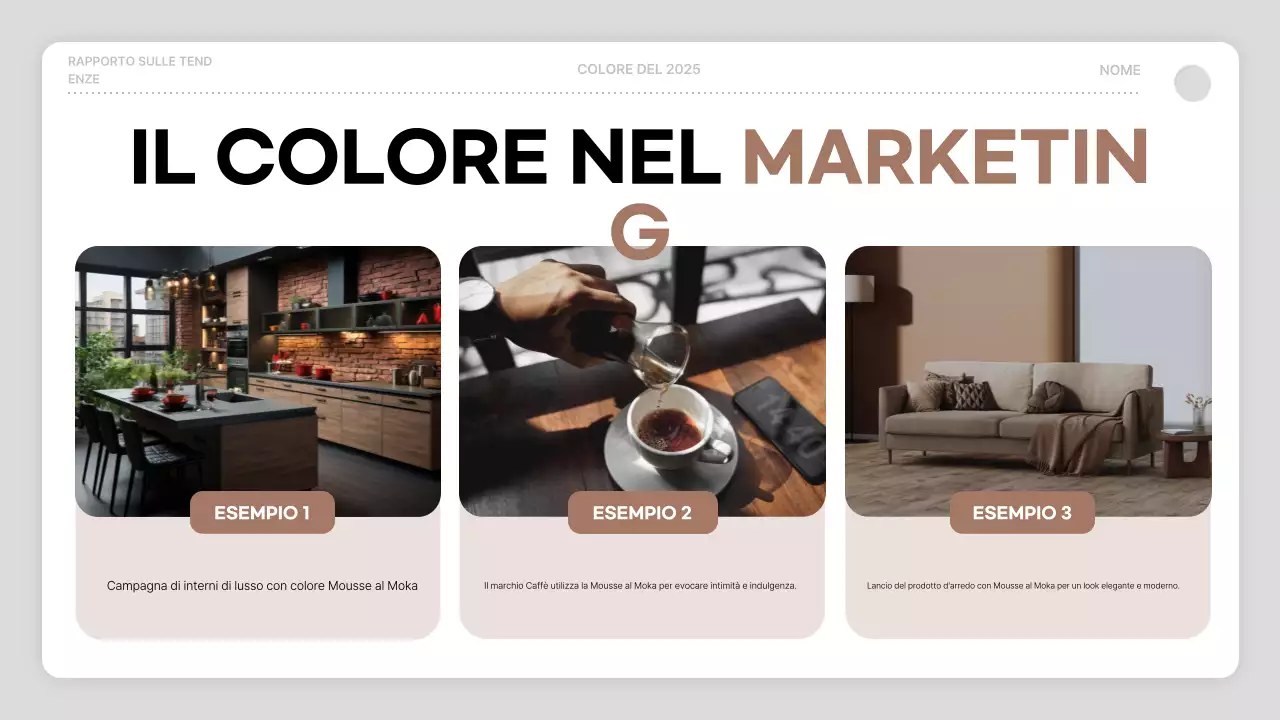 relazione sui colori moderni del marrone