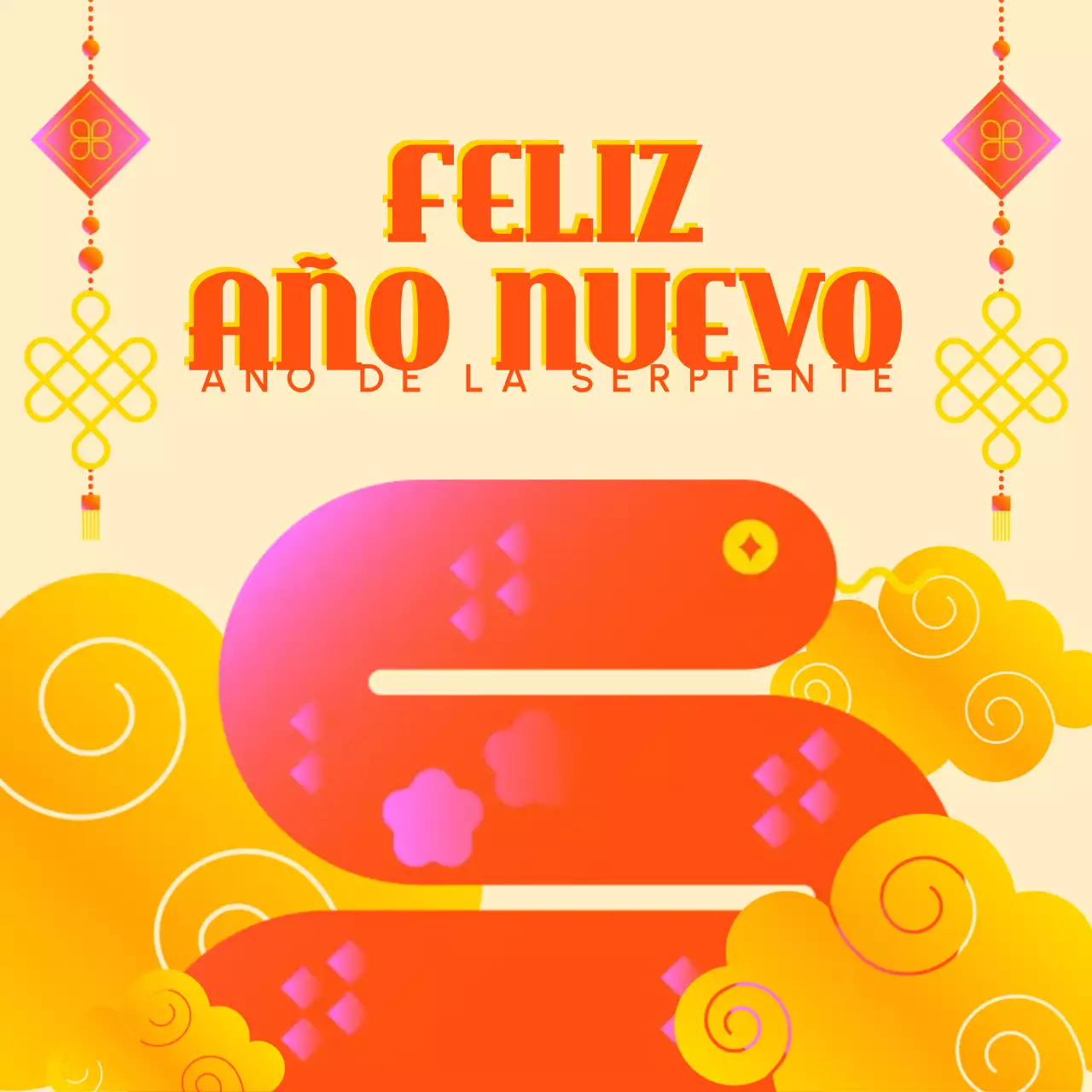 Cartel tradicional de Año Nuevo