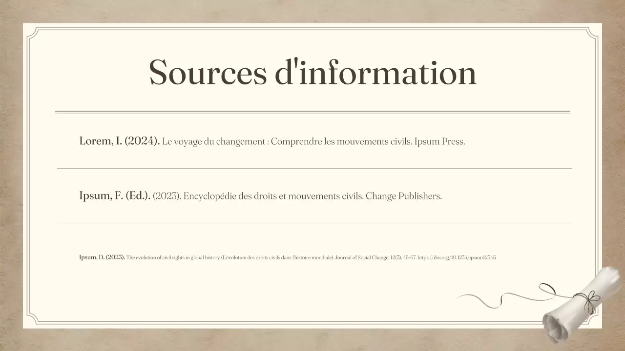 Lettre d'information civile vintage beige