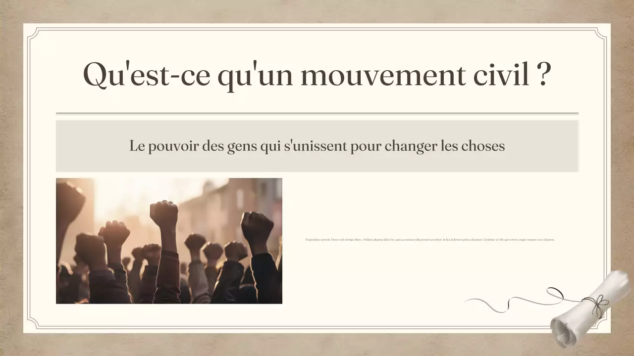 Lettre d'information civile vintage beige