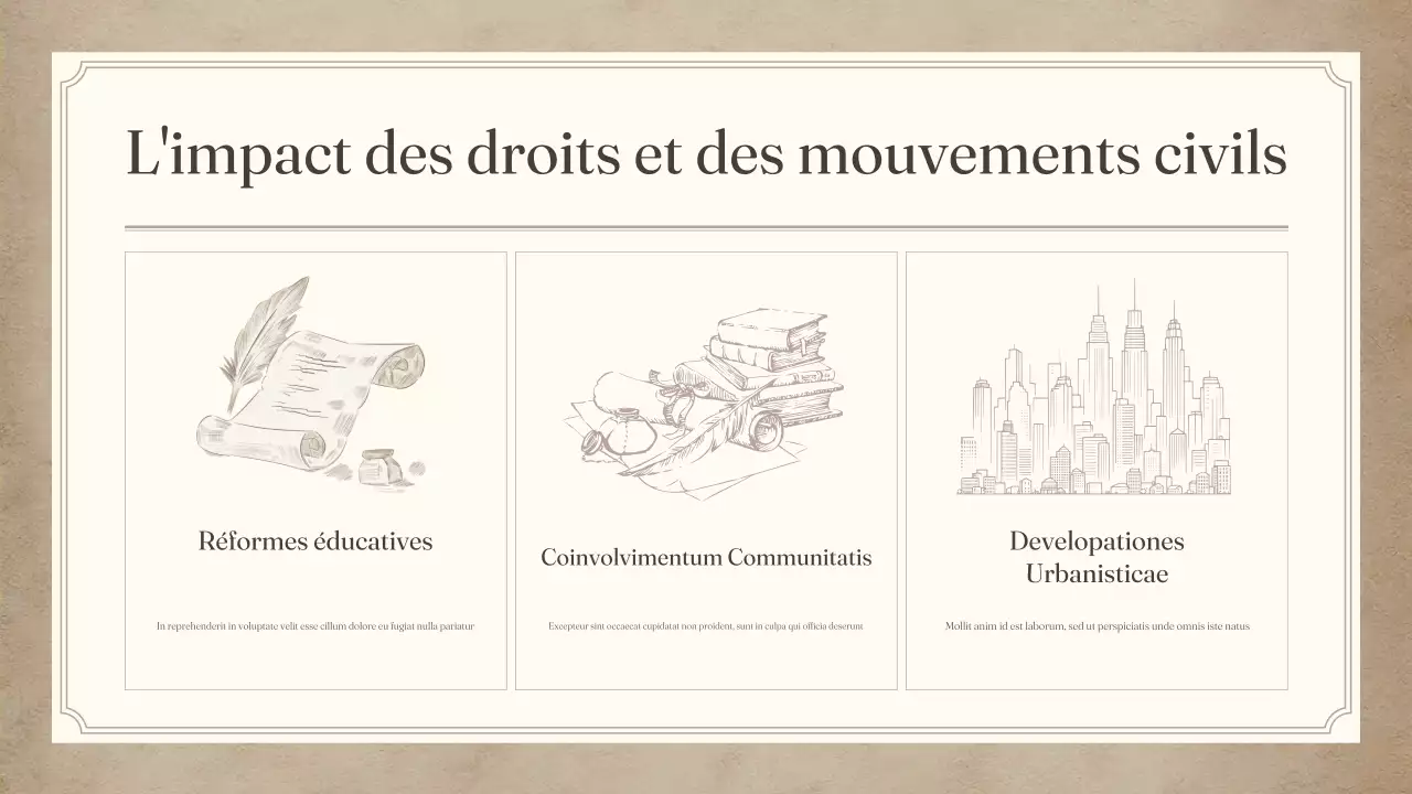 Lettre d'information civile vintage beige