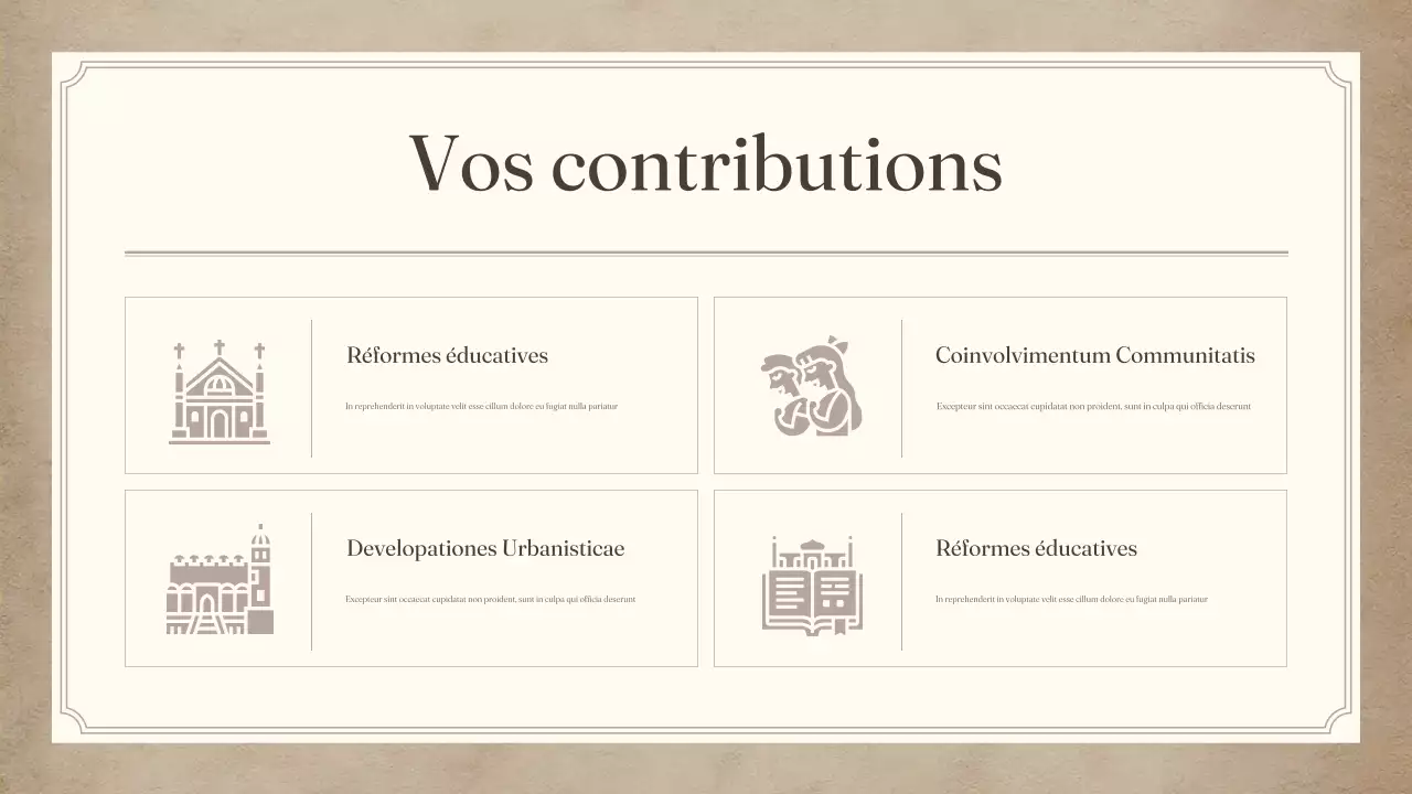 Lettre d'information civile vintage beige