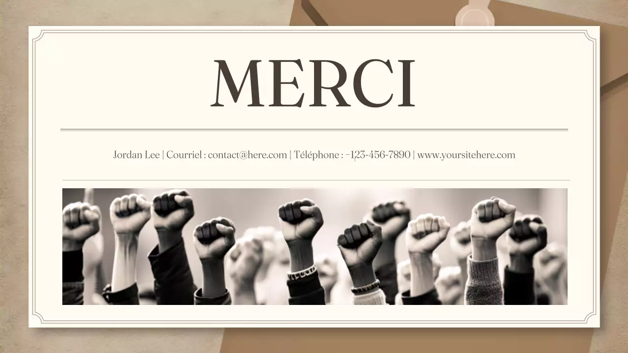 Lettre d'information civile vintage beige