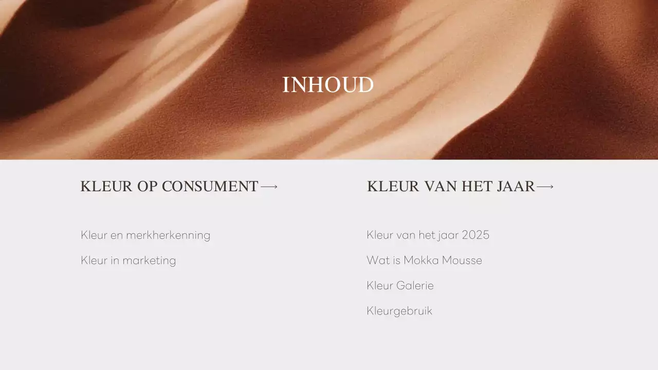 beige moderne kleurenaankondiging