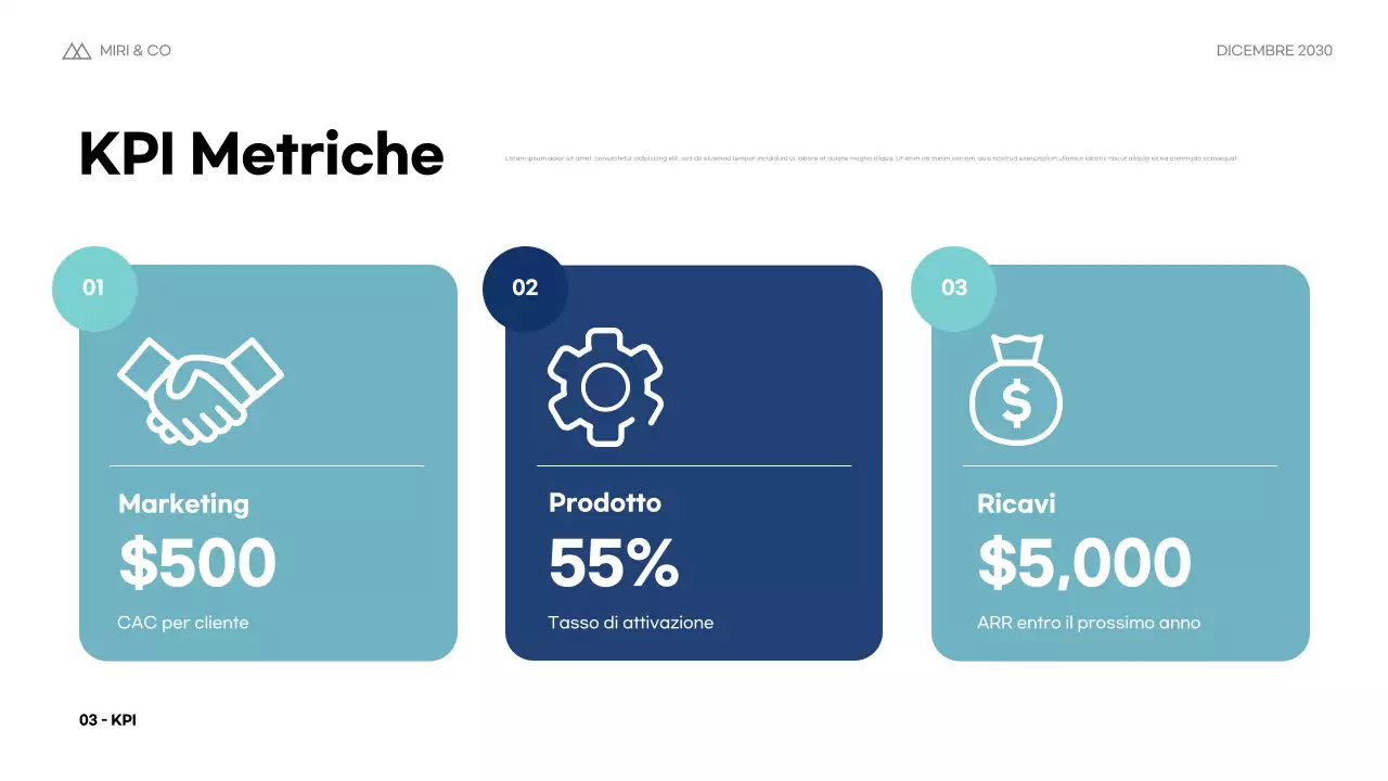 Piano aziendale Blue Modern