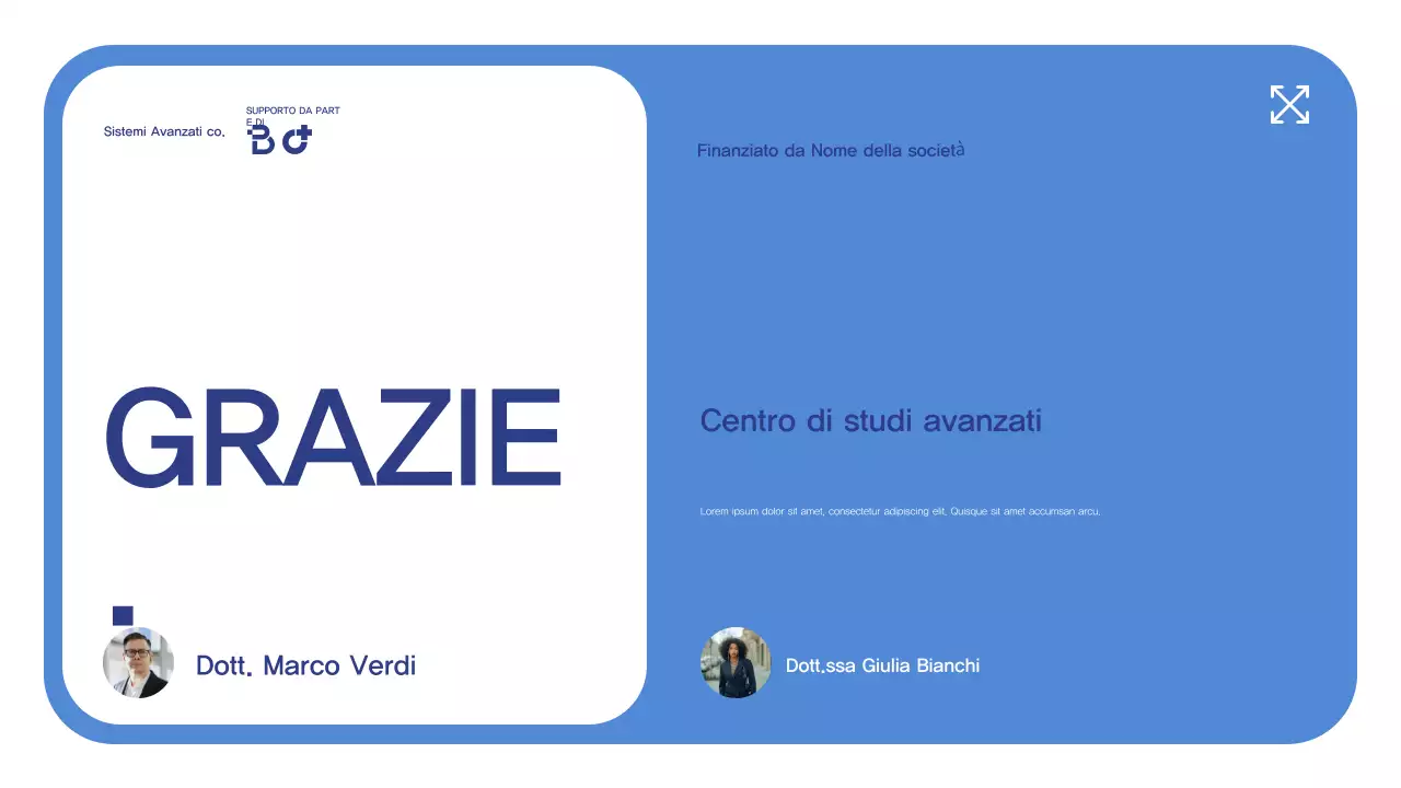 Annuncio della conferenza Blue Modern