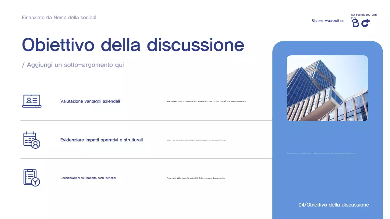 Annuncio della conferenza Blue Modern