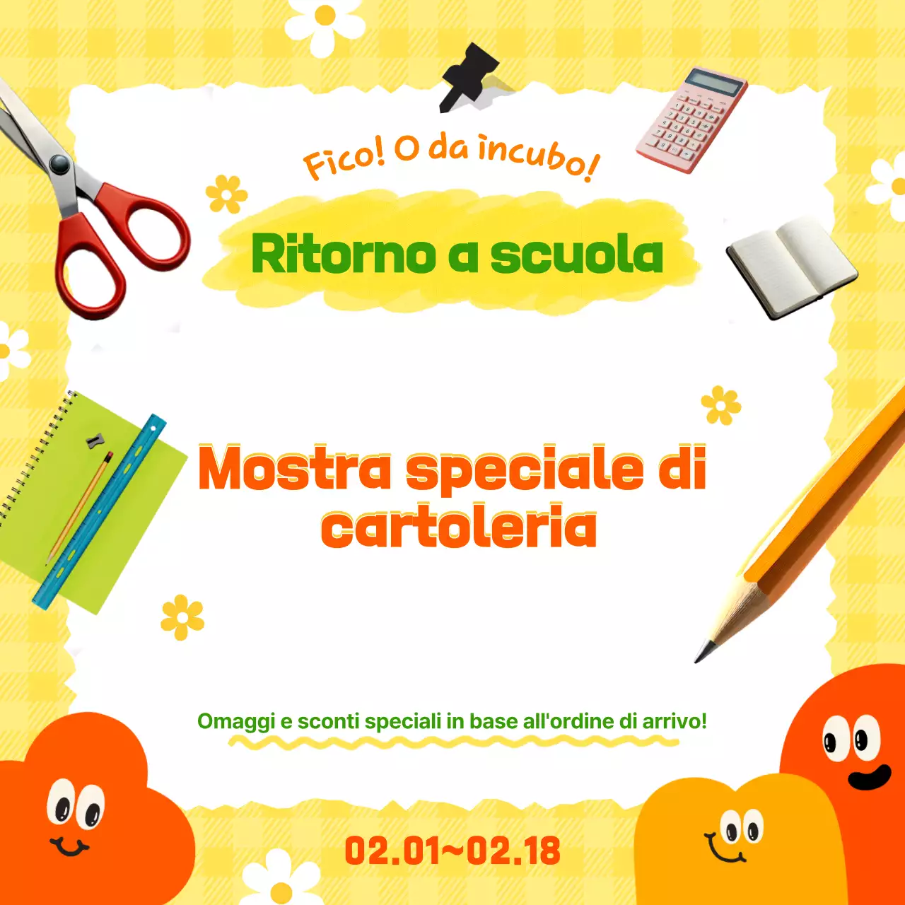 Promuovere la mostra della cancelleria arancione