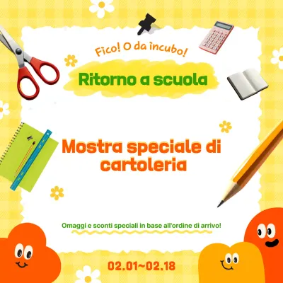 Promuovere la mostra della cancelleria arancione