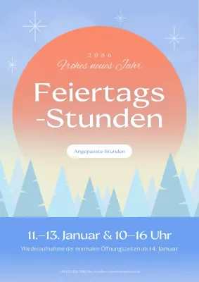 orange moderne Urlaubsanzeige