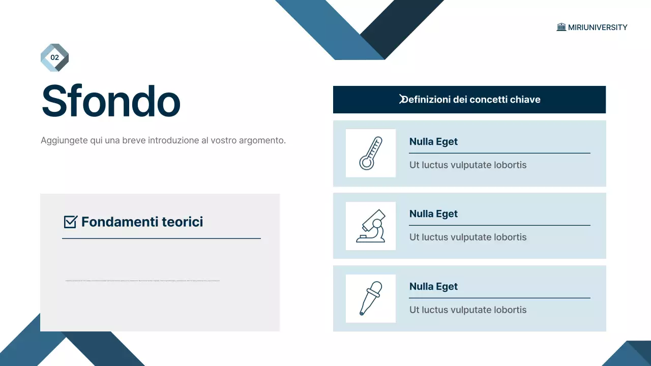 lezione di scienze moderne blu