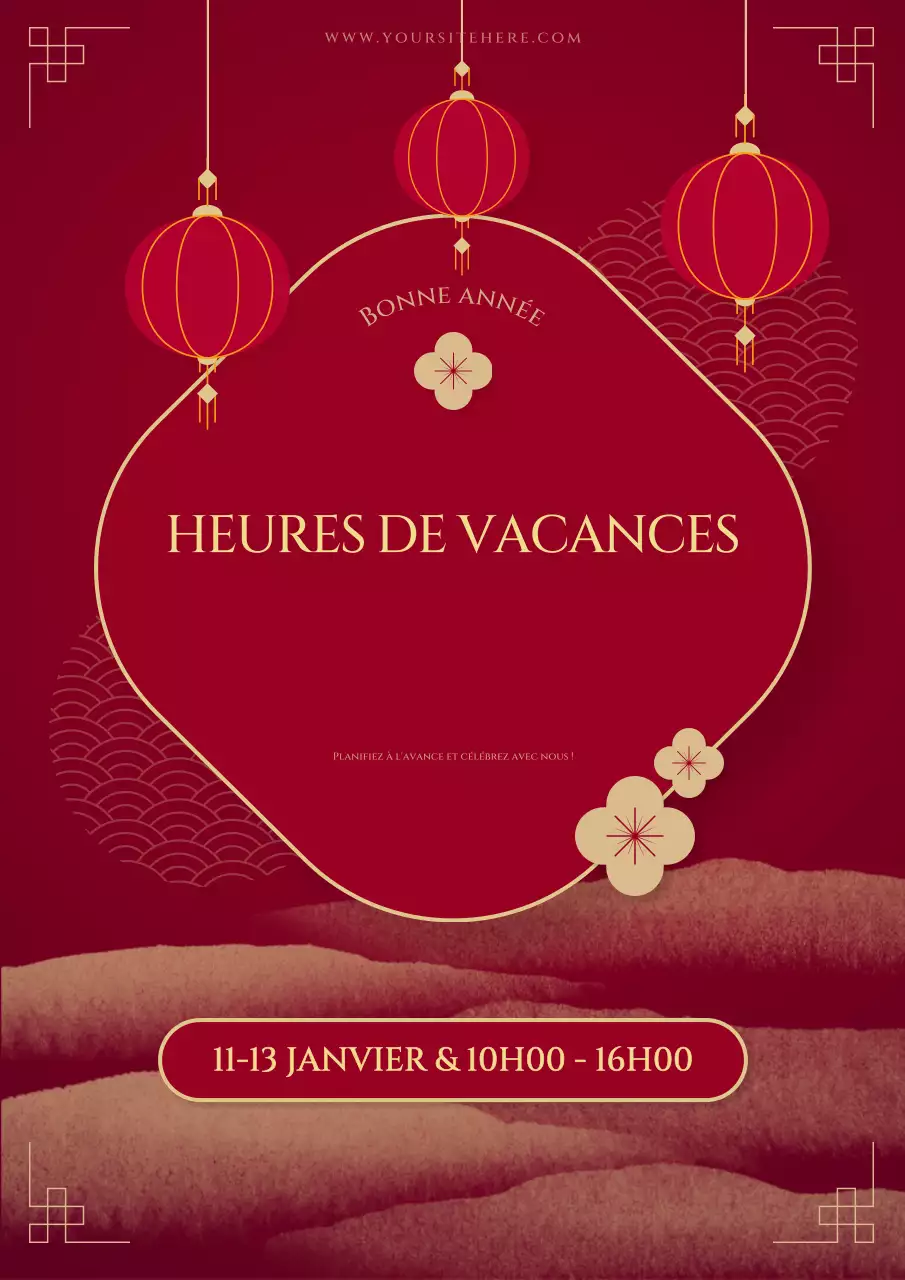 annonce traditionnelle rouge pour les fêtes de fin d'année