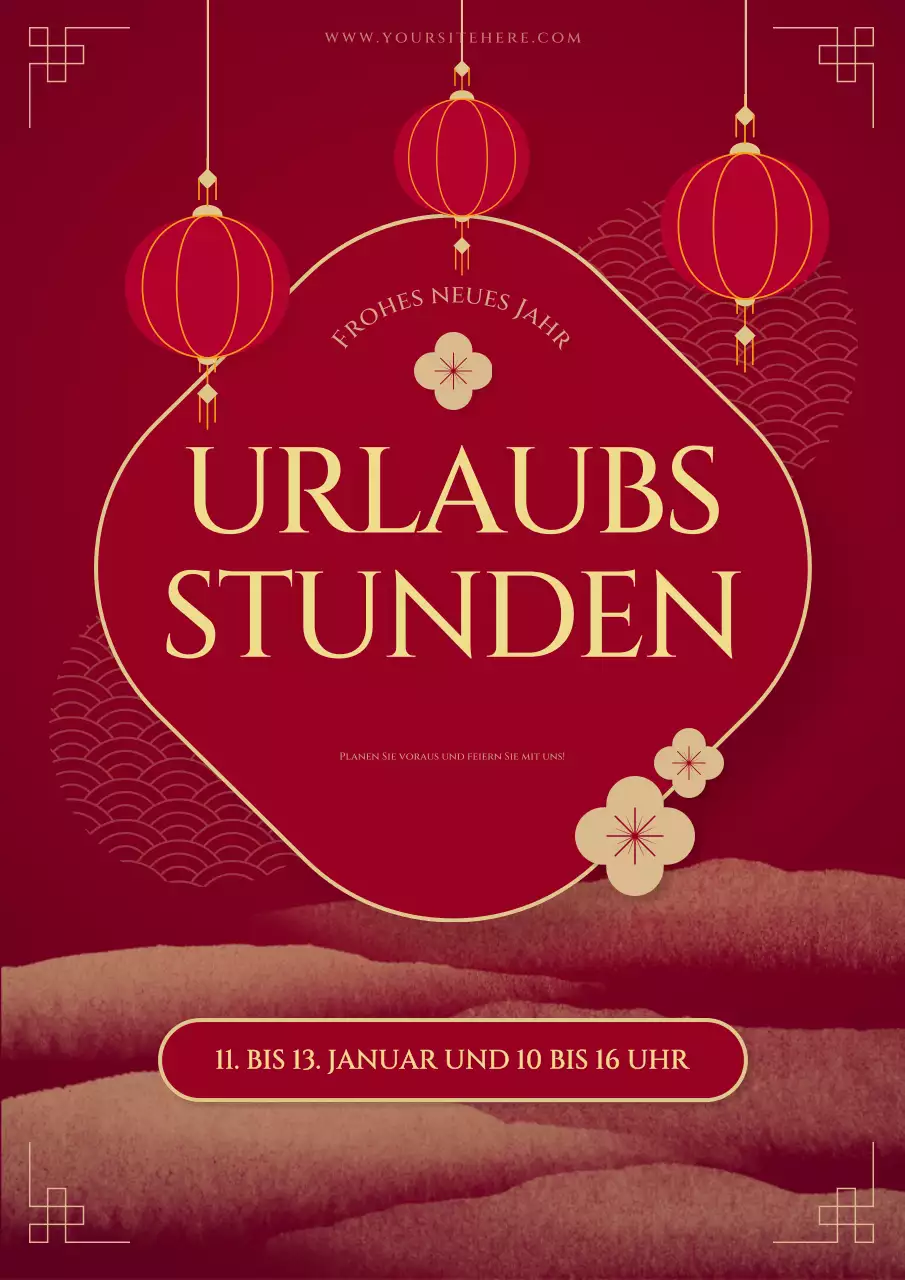 rote traditionelle Urlaubsankündigung