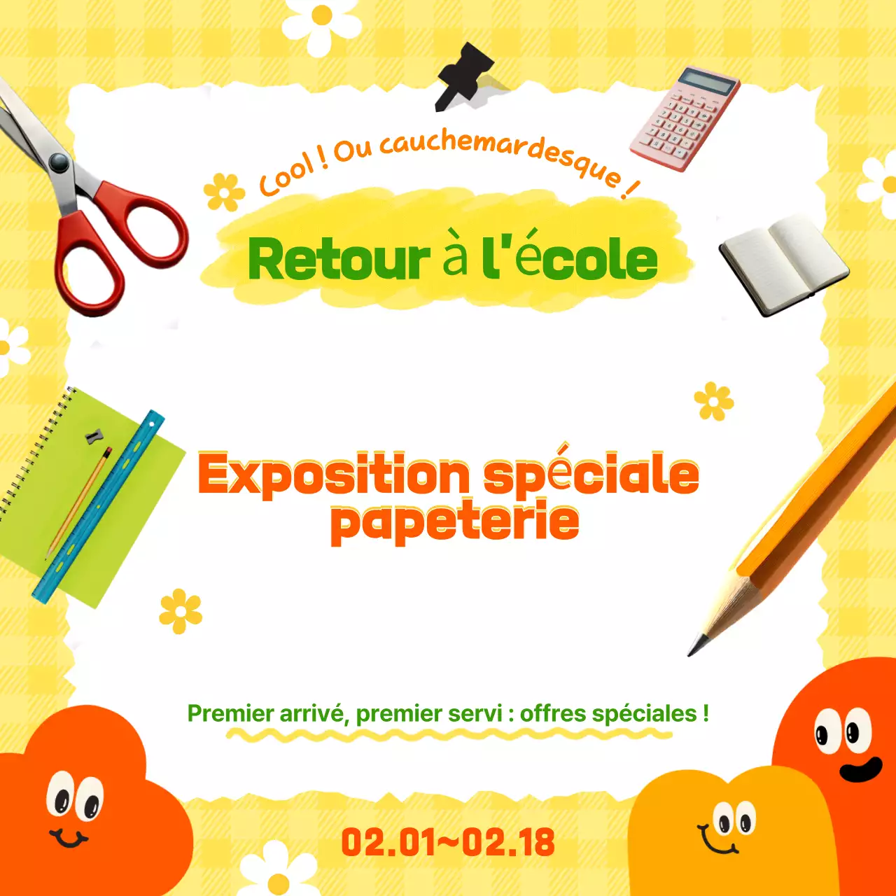 Promouvoir le salon orange de la papeterie