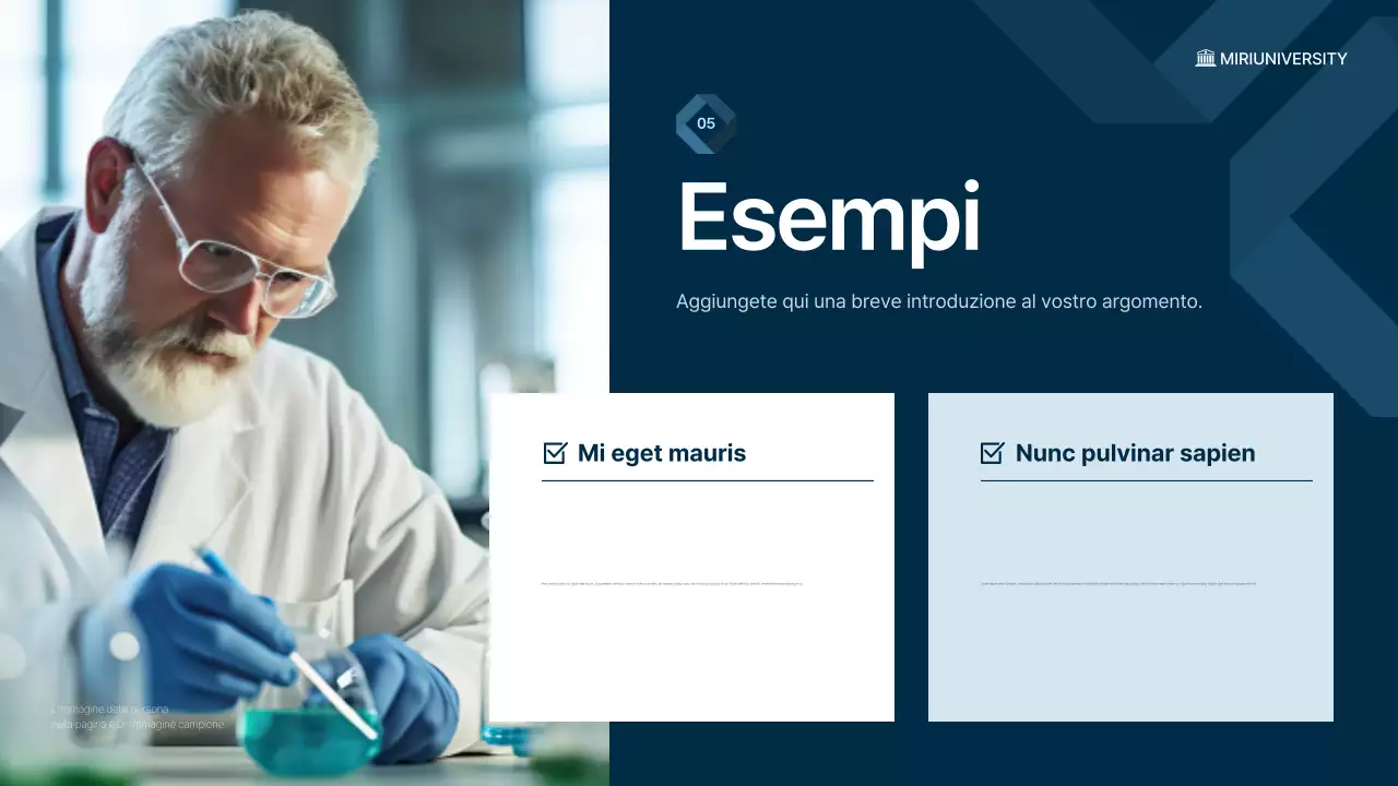 lezione di scienze moderne blu