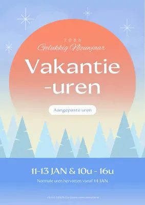 oranje moderne vakantie aankondiging