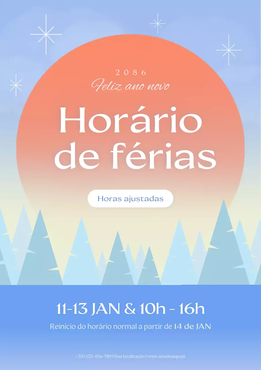 anúncio de férias moderno em laranja