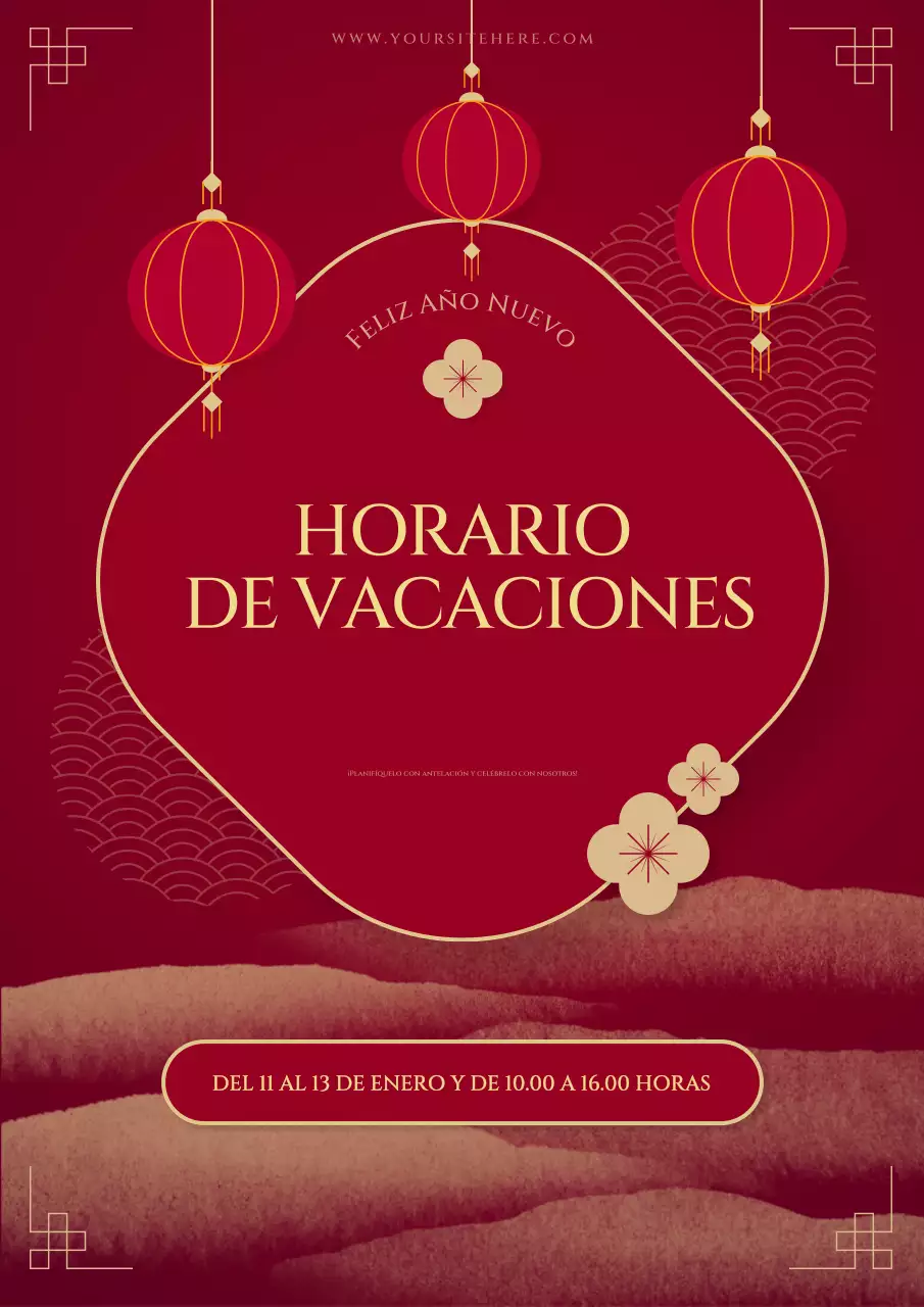 anuncio rojo tradicional de las fiestas