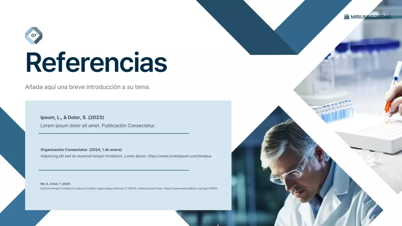 conferencia sobre ciencia moderna azul