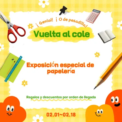 Promover una exposición de papelería naranja
