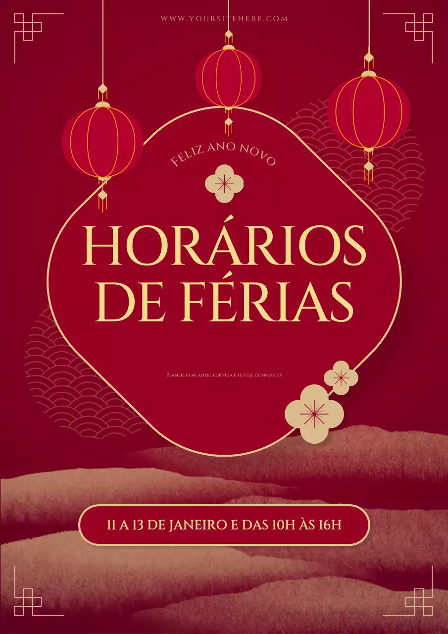 anúncio de férias tradicional vermelho