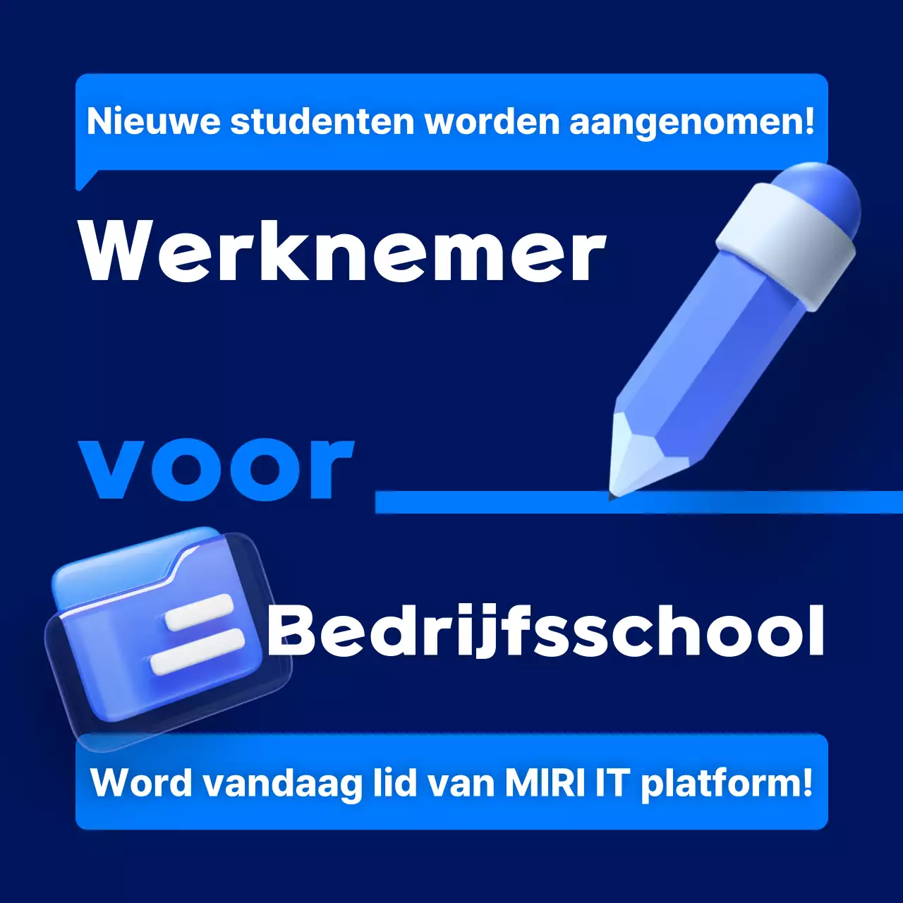 Blue Modern Aankondiging stagiair