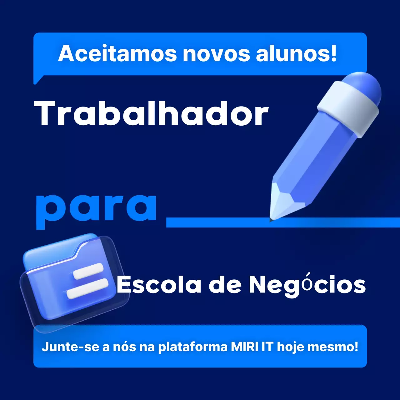 Aviso de recrutamento de estagiários da Blue Modern