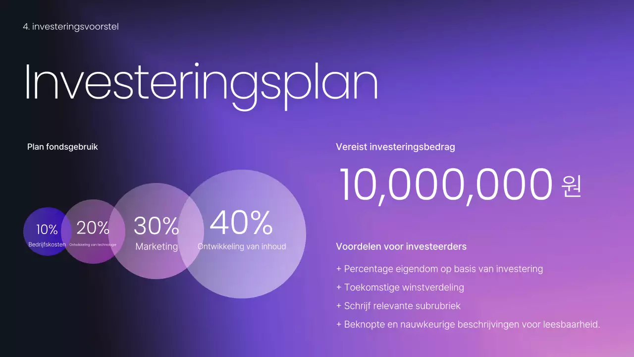 Een mauve moderne zakelijke pitch plannen