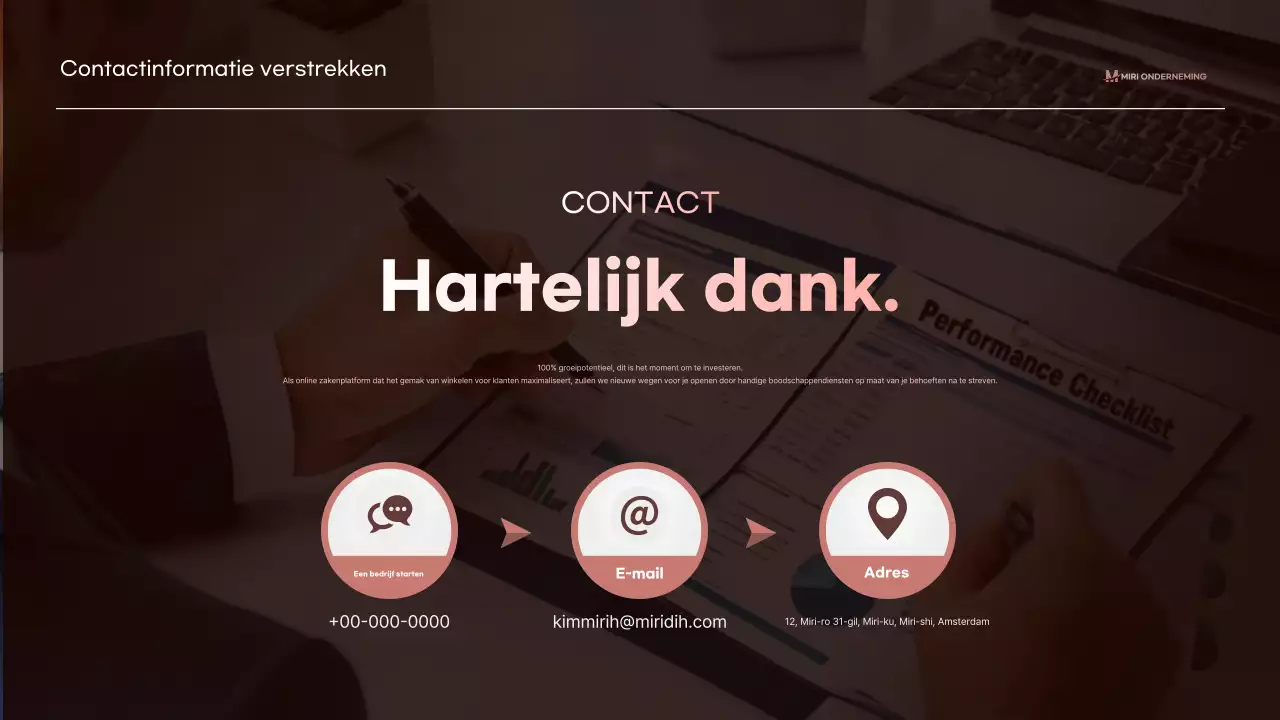 Bruine moderne bedrijfsbeschrijving