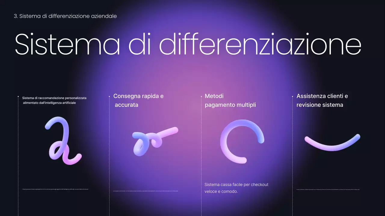 Pianificazione di una presentazione aziendale moderna color malva